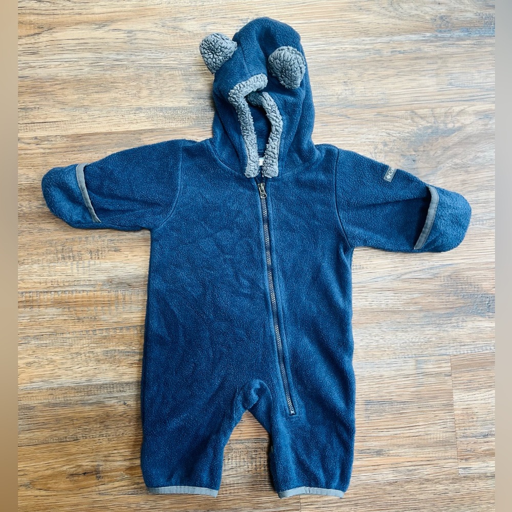 Columbia Navy Blue Baby Bear Fleece Bunting 0-3 months